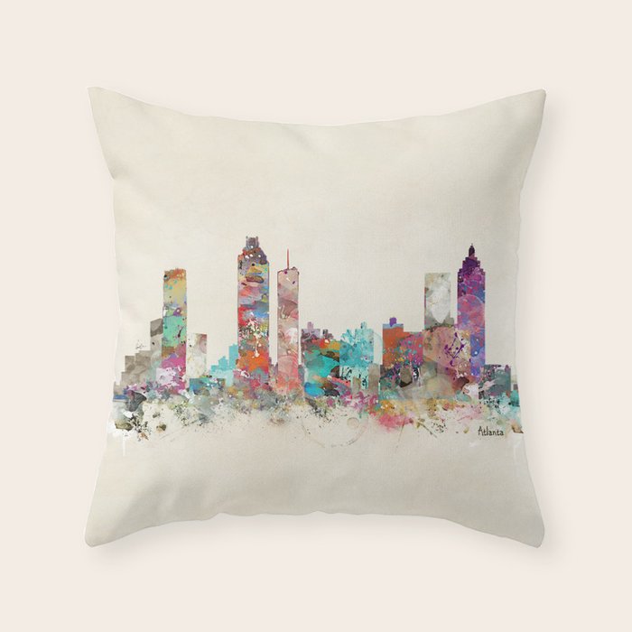 atlanta georgia skyline Throw Pillow Gallery Image 6