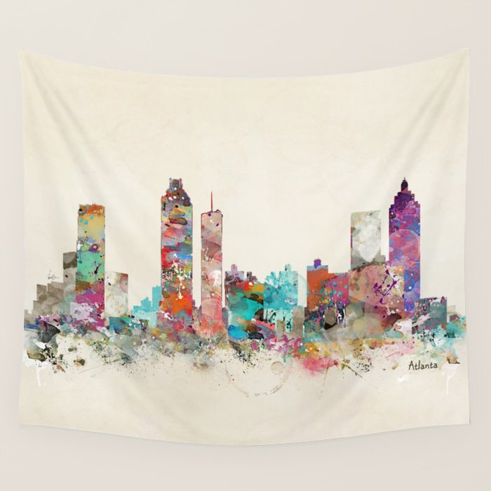 atlanta georgia skyline Wall Tapestry Gallery Image 1