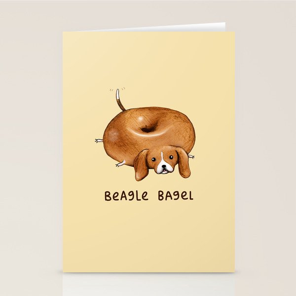 Beagle Bagel Stationery Card Gallery Image 2