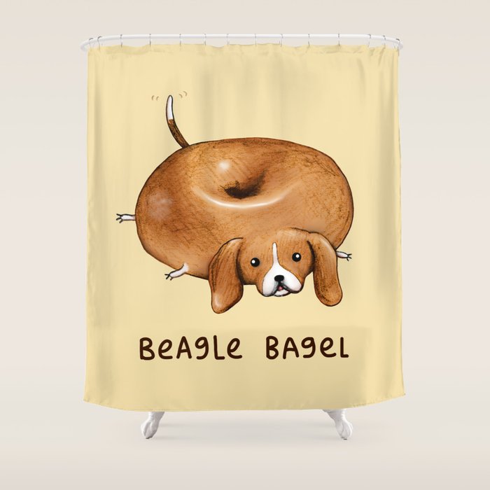 Beagle Bagel Shower Curtain Gallery Image 1