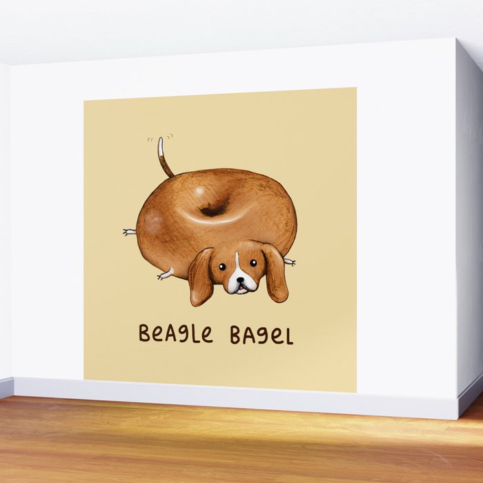 Beagle Bagel Wall Mural Gallery Image 2