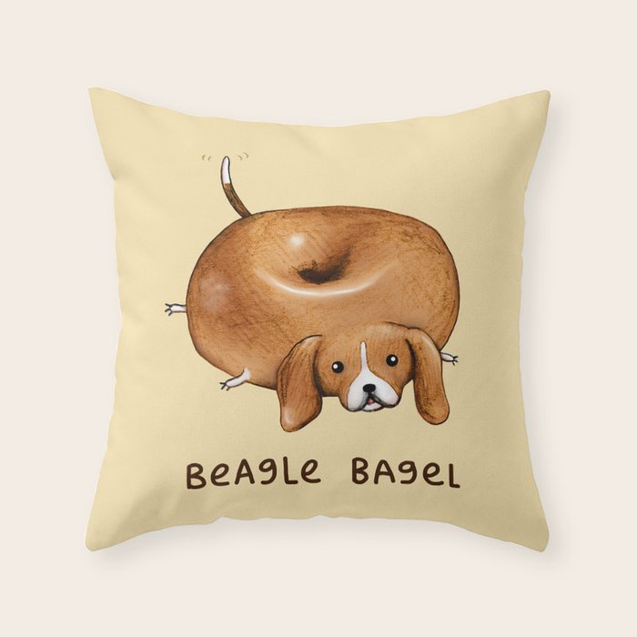 Beagle Bagel Throw Pillow Gallery Image 6