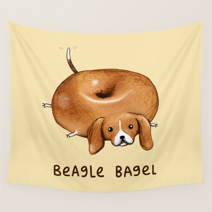 Beagle Bagel Wall Tapestry Gallery Image 1