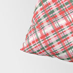 Pink Green and Red Christmas Tartan Plaid Pattern Pillow Sham Gallery Image 4