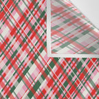 Pink Green and Red Christmas Tartan Plaid Pattern Wall Tapestry Gallery Image 3