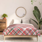 Pink Green and Red Christmas Tartan Plaid Pattern Comforter Gallery Image 3