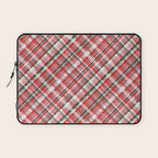 Pink Green and Red Christmas Tartan Plaid Pattern Laptop Sleeve Gallery Image 1