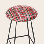 Pink Green and Red Christmas Tartan Plaid Pattern Stool Gallery Image 2