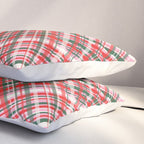 Pink Green and Red Christmas Tartan Plaid Pattern Pillow Sham Gallery Image 3