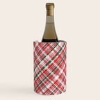 Pink Green and Red Christmas Tartan Plaid Pattern Wine Chiller Gallery Image 2