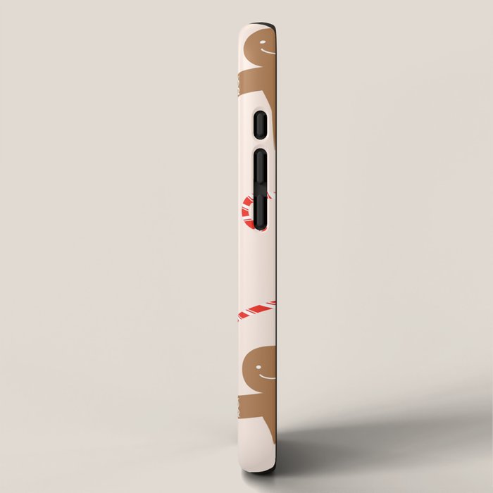 Gingerbread Man + Candy Cane Christmas Pattern iPhone Case Gallery Image 2