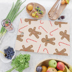 Gingerbread Man + Candy Cane Christmas Pattern Cutting Board Gallery Image 2