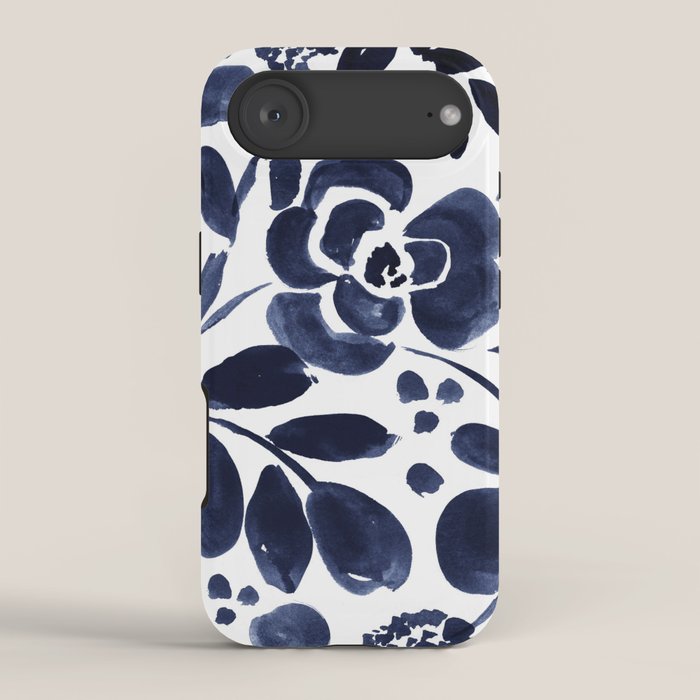 Navy Floral iPhone Case Gallery Image 2