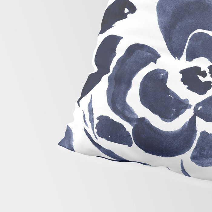 Navy Floral Pillow Sham Gallery Image 4