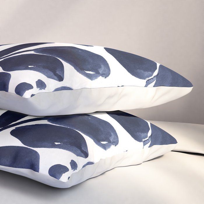 Navy Floral Pillow Sham Gallery Image 3