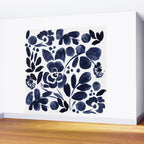 Navy Floral Wall Mural Gallery Image 2
