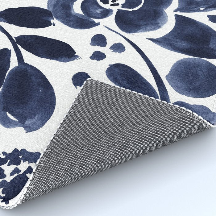 Navy Floral Rug Gallery Image 4