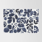 Navy Floral Rug Gallery Image 2