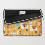 White Llama with flowers Laptop Sleeve Gallery Image 2