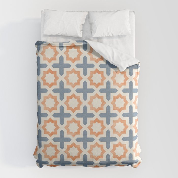 river stars - tangerine and blue Duvet Cover Gallery Image 6