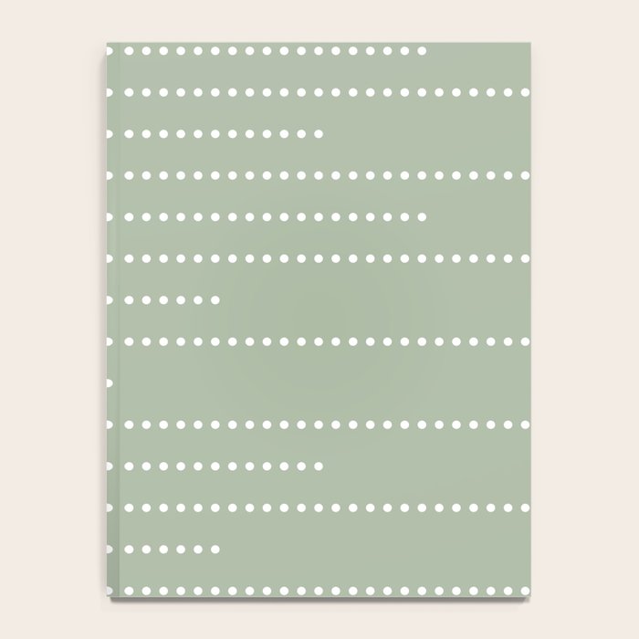 Sage Green and White Minimal Dots Pattern Notebook Gallery Image 4