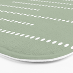 Sage Green and White Minimal Dots Pattern Bath Mat Gallery Image 3