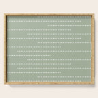 Sage Green and White Minimal Dots Pattern Serving Tray Gallery Image 1