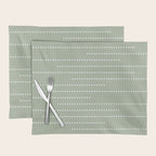 Sage Green and White Minimal Dots Pattern Placemat Gallery Image 1