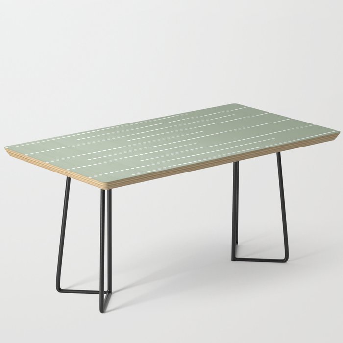 Sage Green and White Minimal Dots Pattern Coffee Table Gallery Image 1
