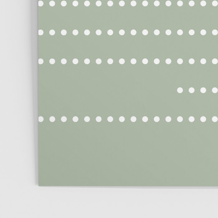 Sage Green and White Minimal Dots Pattern Poster Gallery Image 3