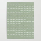Sage Green and White Minimal Dots Pattern Poster Gallery Image 4