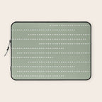 Sage Green and White Minimal Dots Pattern Laptop Sleeve Gallery Image 1