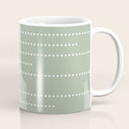 Sage Green and White Minimal Dots Pattern Coffee Mug Gallery Image 1