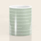 Sage Green and White Minimal Dots Pattern Coffee Mug Gallery Image 4