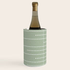 Sage Green and White Minimal Dots Pattern Wine Chiller Gallery Image 2