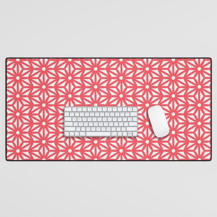 Asanoha Pattern - Coral Desk Mat Gallery Image 1