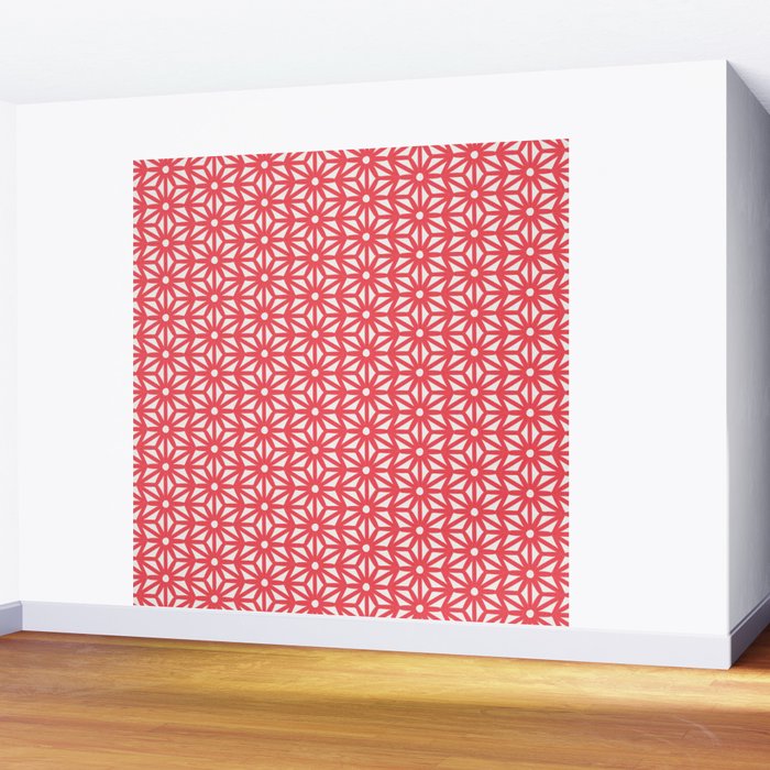 Asanoha Pattern - Coral Wall Mural Gallery Image 2