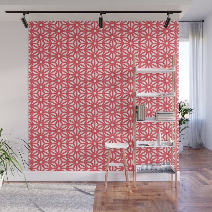 Asanoha Pattern - Coral Wall Mural Gallery Image 1