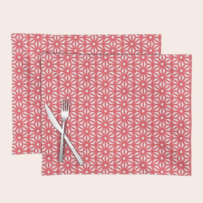 Asanoha Pattern - Coral Placemat Gallery Image 1