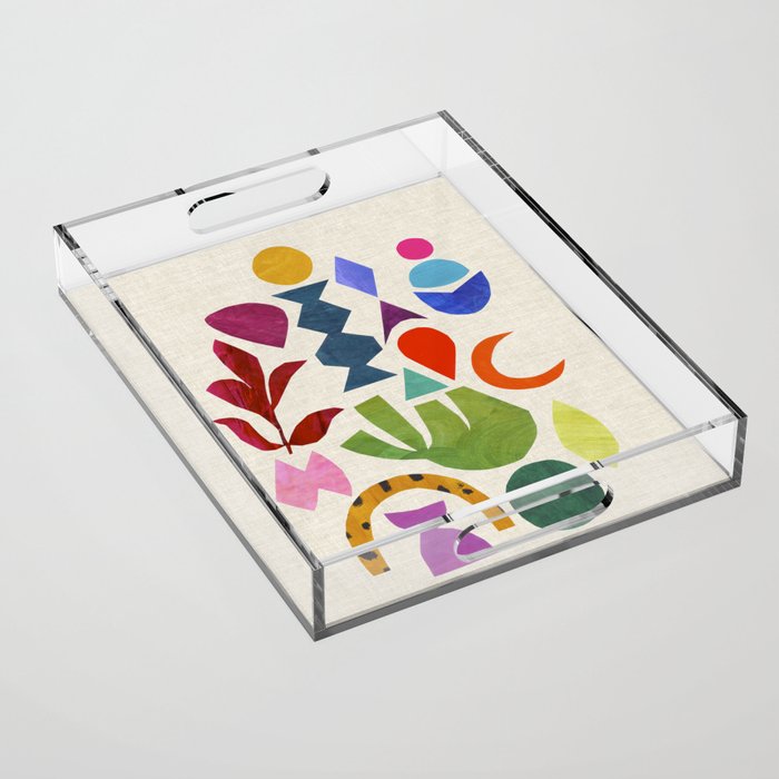 Green Flower Acrylic Tray Gallery Image 1
