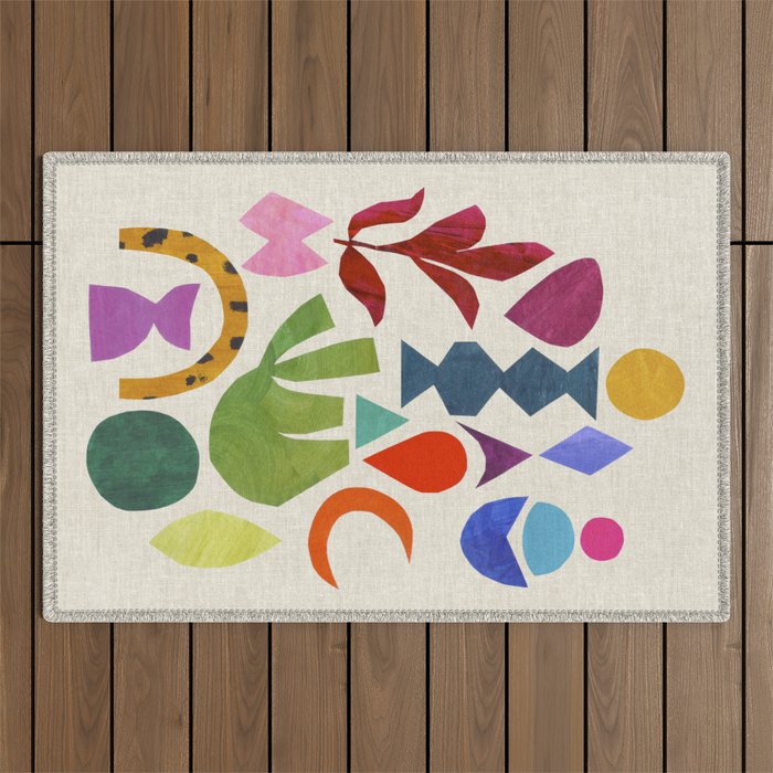 Green Flower Outdoor Rug Gallery Image 1