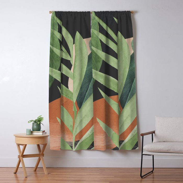 Tropical Leaves 6 Window Curtain Gallery Image 1