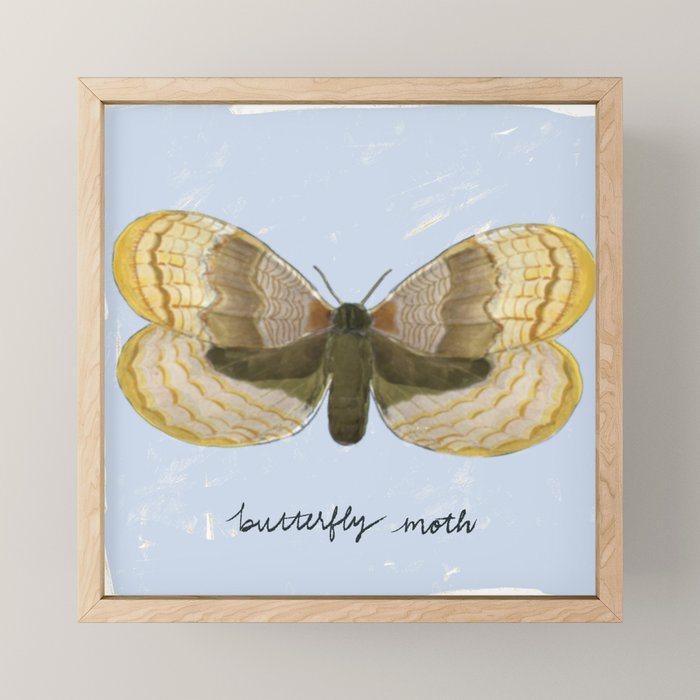 Butterfly Moth on Soft Sky Mini Art Print Gallery Image 1
