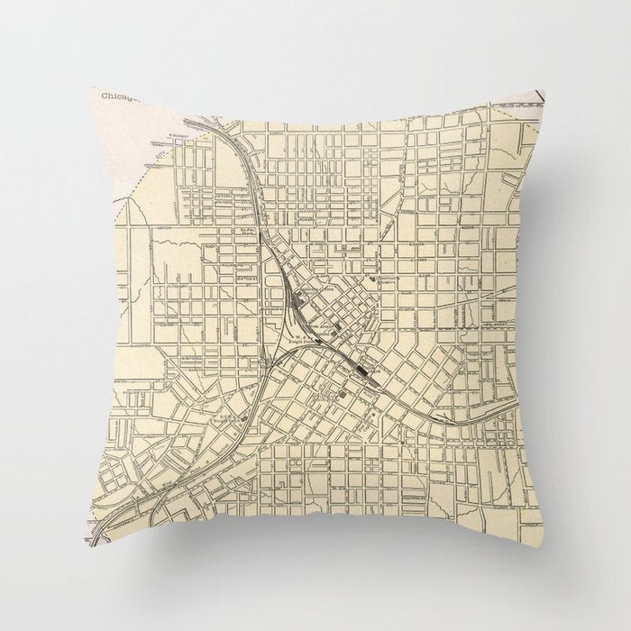 Vintage Map of Atlanta Georgia (1901) Throw Pillow Gallery Image 6