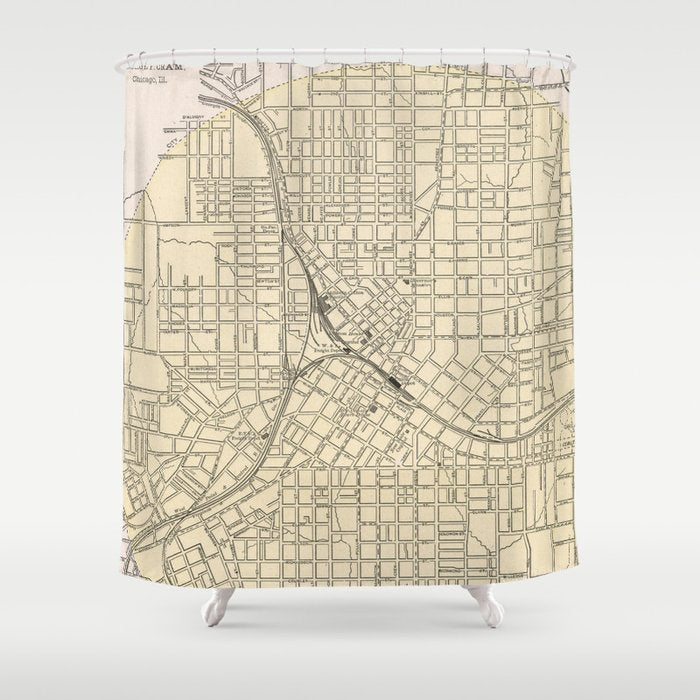 Vintage Map of Atlanta Georgia (1901) Shower Curtain Gallery Image 1