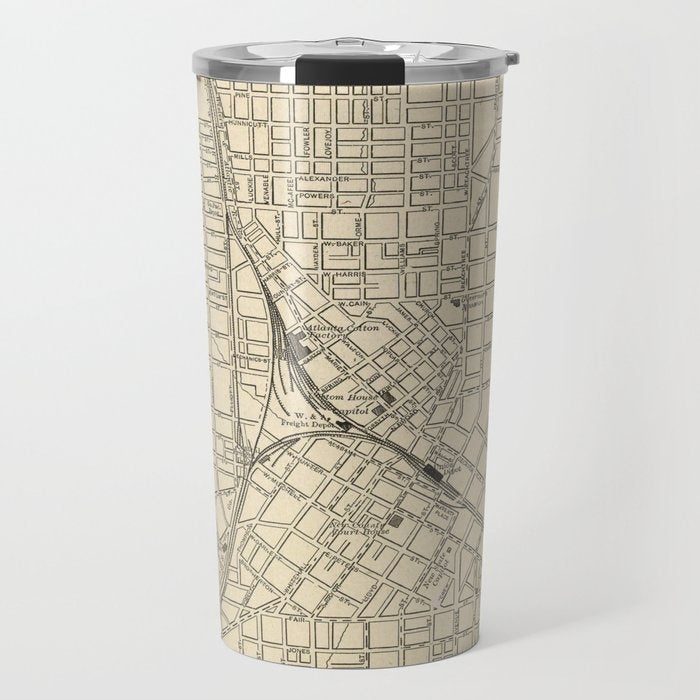 Vintage Map of Atlanta Georgia (1901) Travel Mug Gallery Image 1