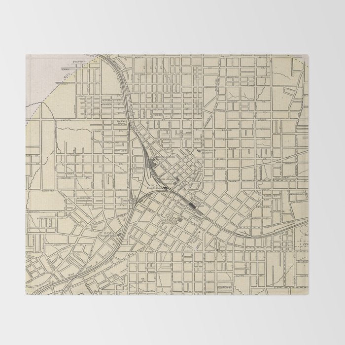 Vintage Map of Atlanta Georgia (1901) Throw Blanket Gallery Image 2