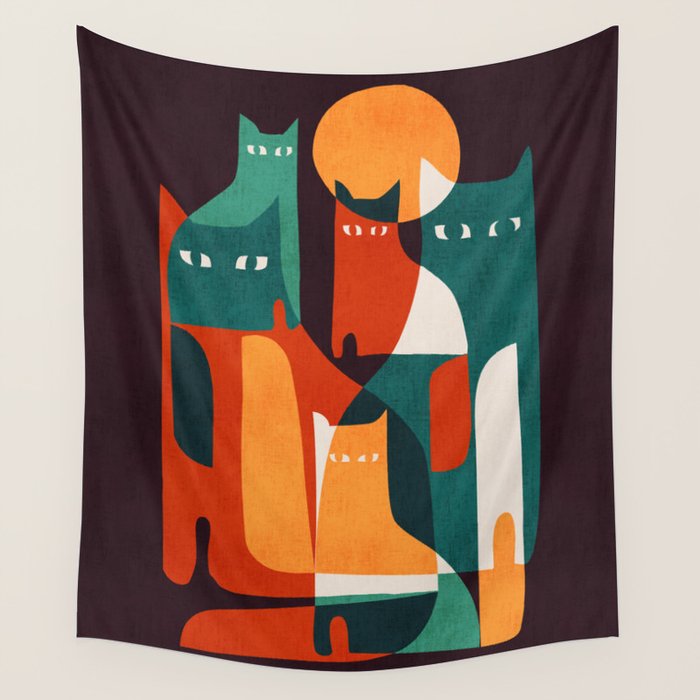 Cat Family Wall Tapestry Gallery Image 4