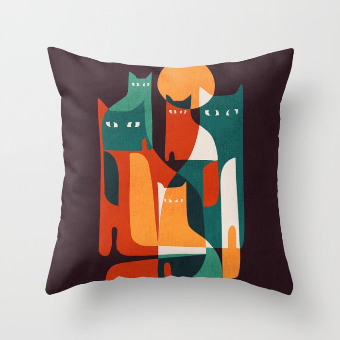 Cat Family Throw Pillow Gallery Image 6