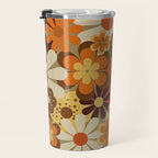 70's Floral Prints, Retro Art Travel Mug Gallery Image 3